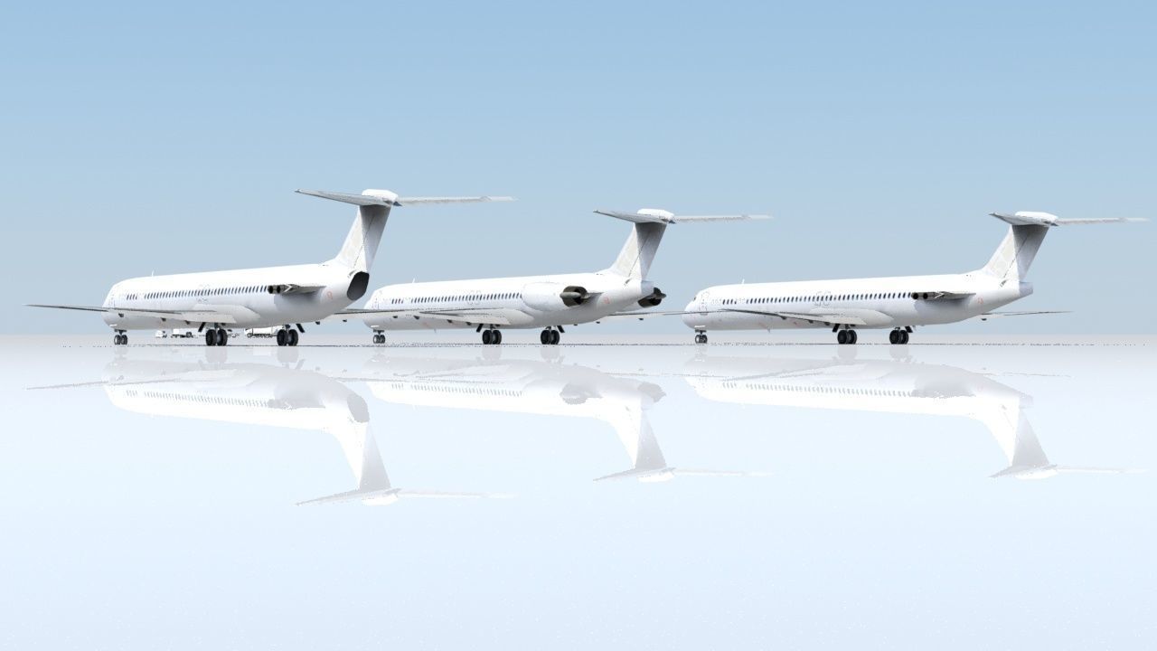 McDonnell Douglas MD80 scrapyard Low Poly Low-poly 3D model_2