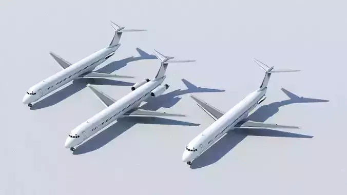 McDonnell Douglas MD80 scrapyard Low Poly Low-poly 3D model