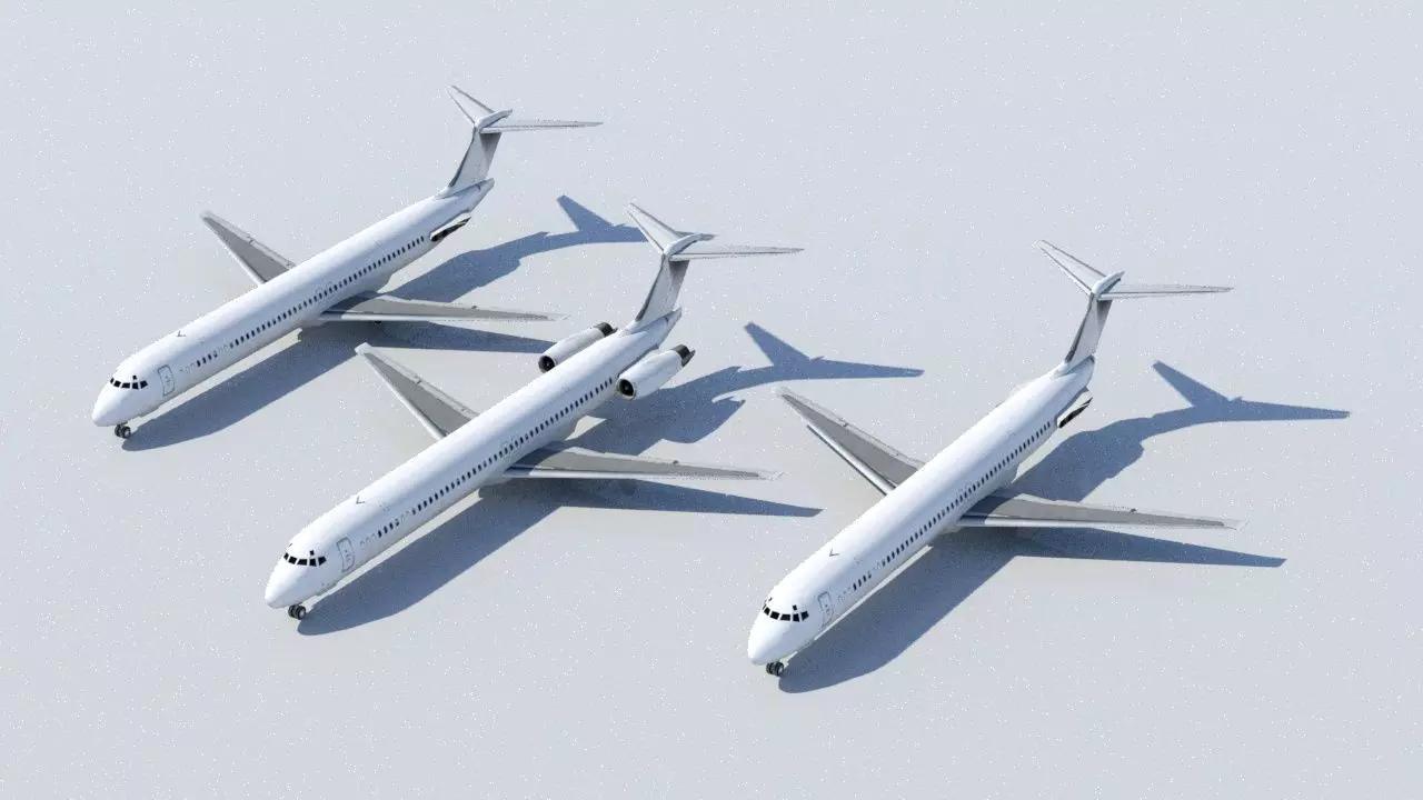 McDonnell Douglas MD80 scrapyard Low Poly Low-poly 3D model_0