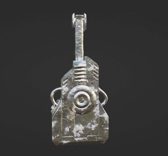 Coilgun Sci-fi Cannon Lowpoly Gameready PBR Textures Low-poly 3D model_6