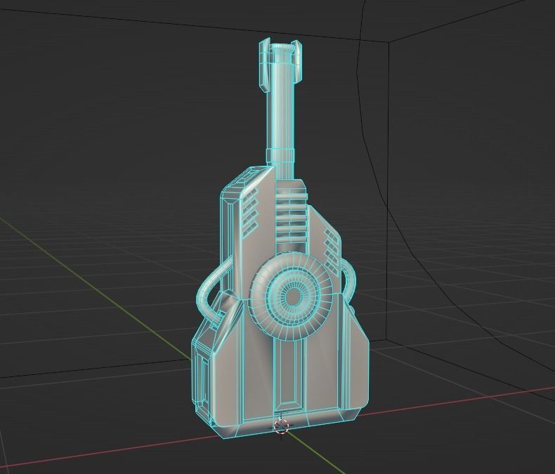 Coilgun Sci-fi Cannon Lowpoly Gameready PBR Textures Low-poly 3D model_5