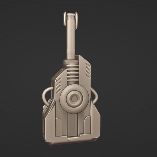 Coilgun Sci-fi Cannon Lowpoly Gameready PBR Textures Low-poly 3D model_4