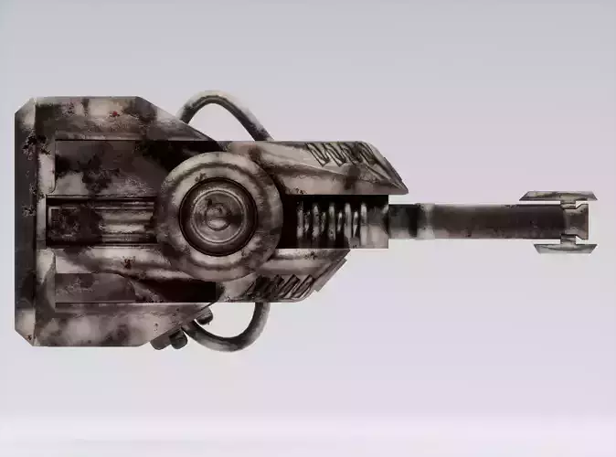 Coilgun Sci-fi Cannon Lowpoly Gameready PBR Textures
