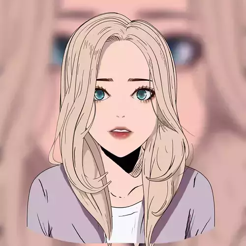 3d Webtoon Girl 3D model