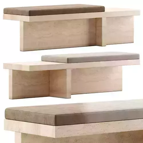 PIERRE TRAVERTINE BENCH - CB2