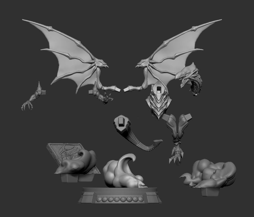 Blue Eyes White Dragon YuGi-Oh 3D Printable  3D print model_1