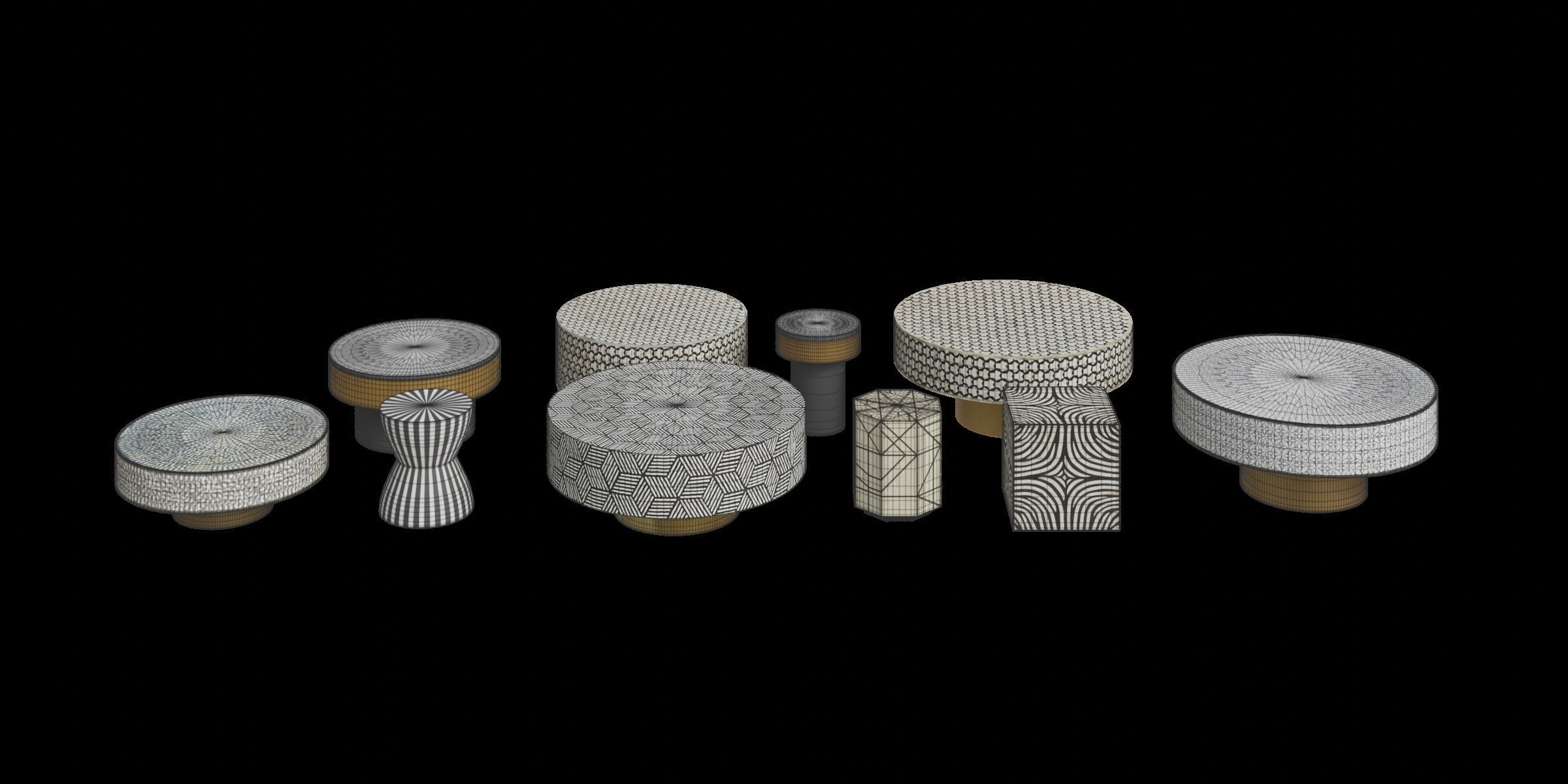 Bohemian Tables Collection 1 Low-poly 3D model_10