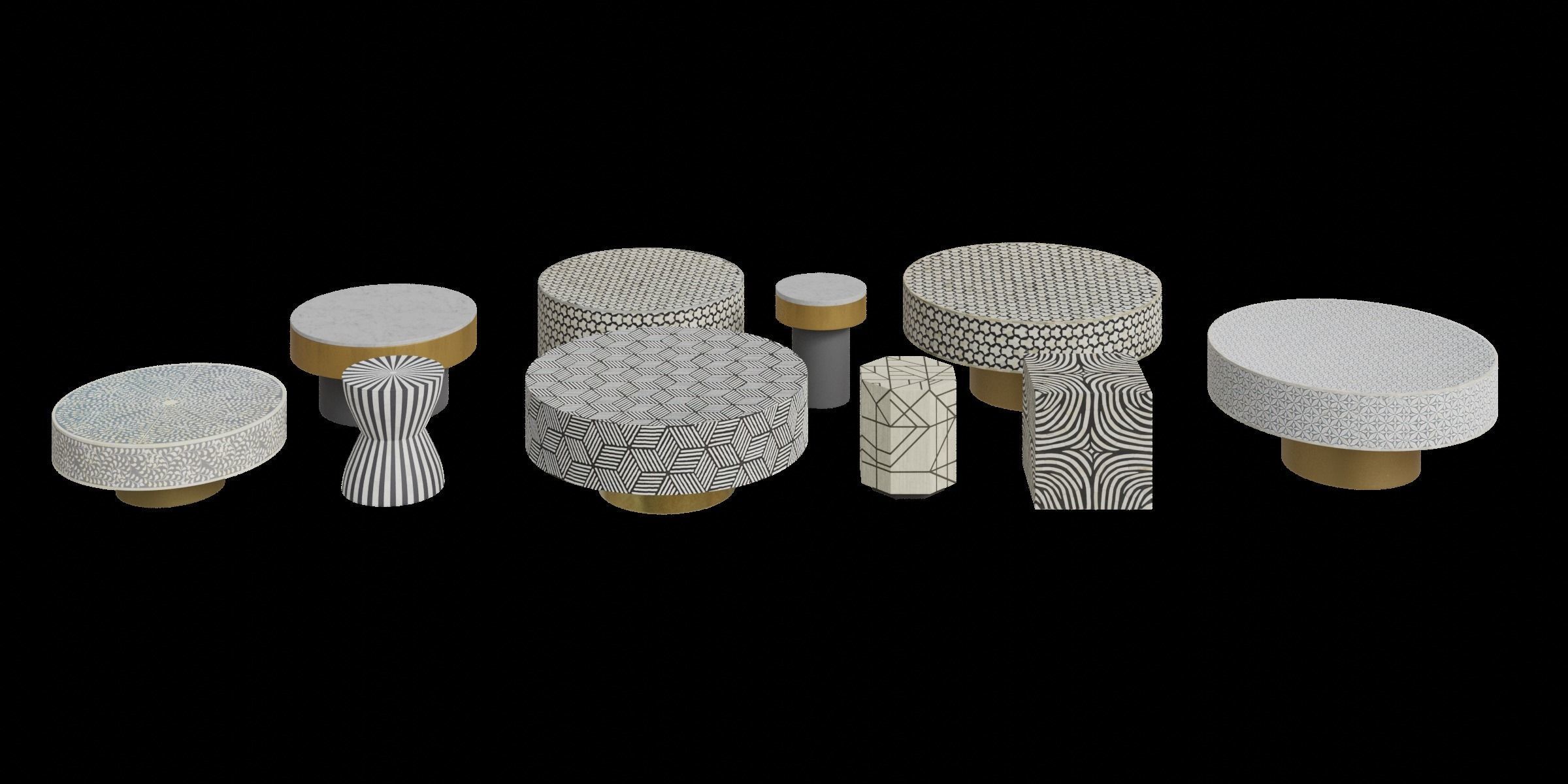 Bohemian Tables Collection 1 Low-poly 3D model_12