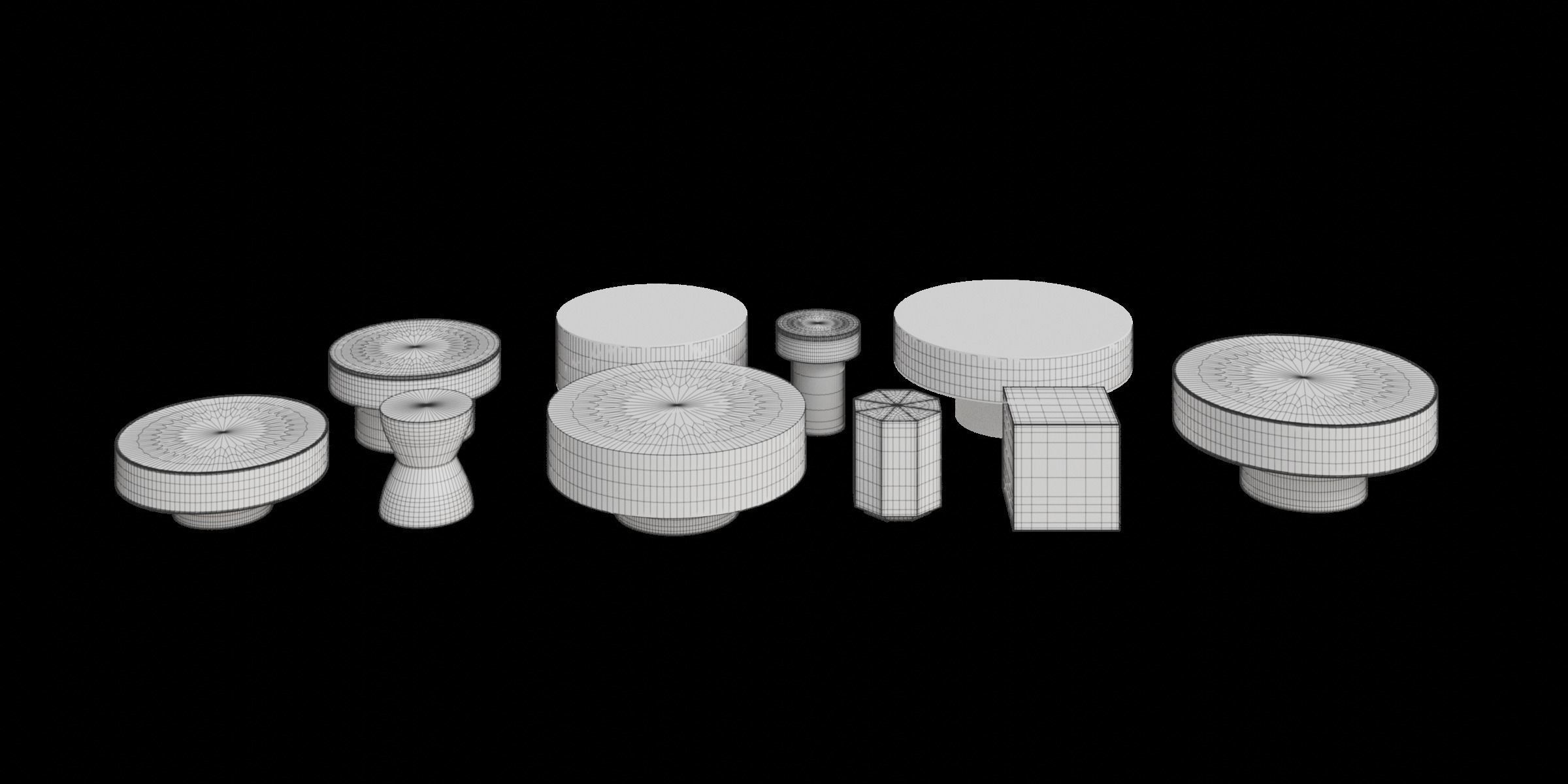 Bohemian Tables Collection 1 Low-poly 3D model_9