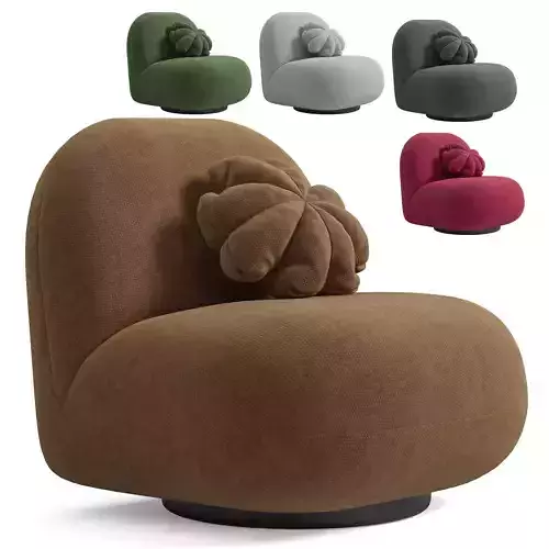 Poltrona Estofada Em Boucle Branco 3D model