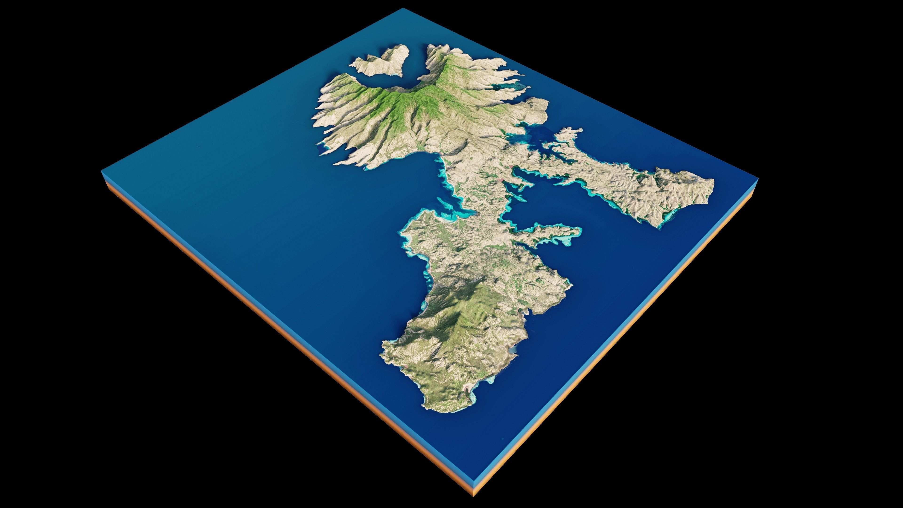 Rinca Island full 3d terrain 3D model_6