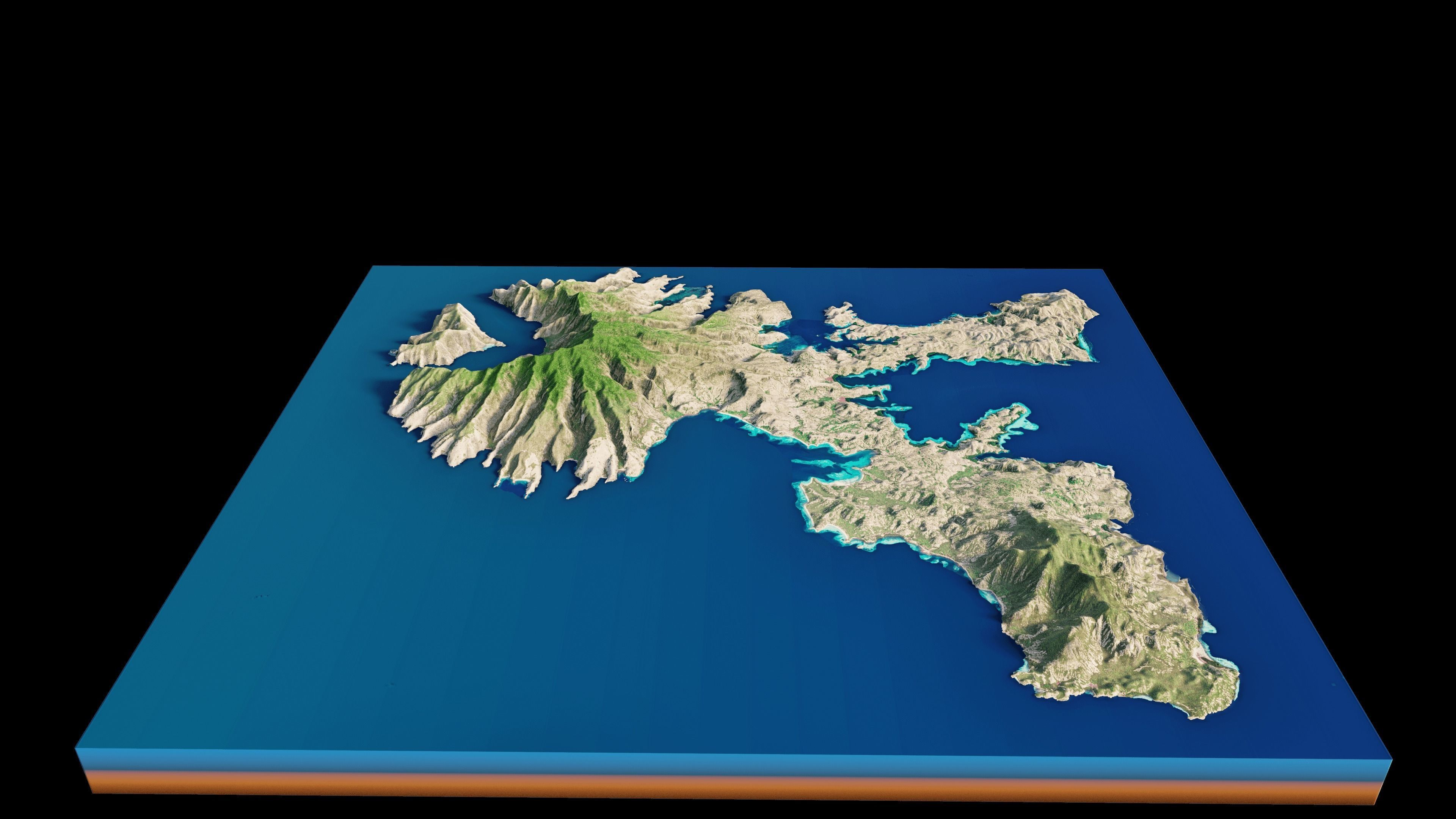 Rinca Island full 3d terrain 3D model_4