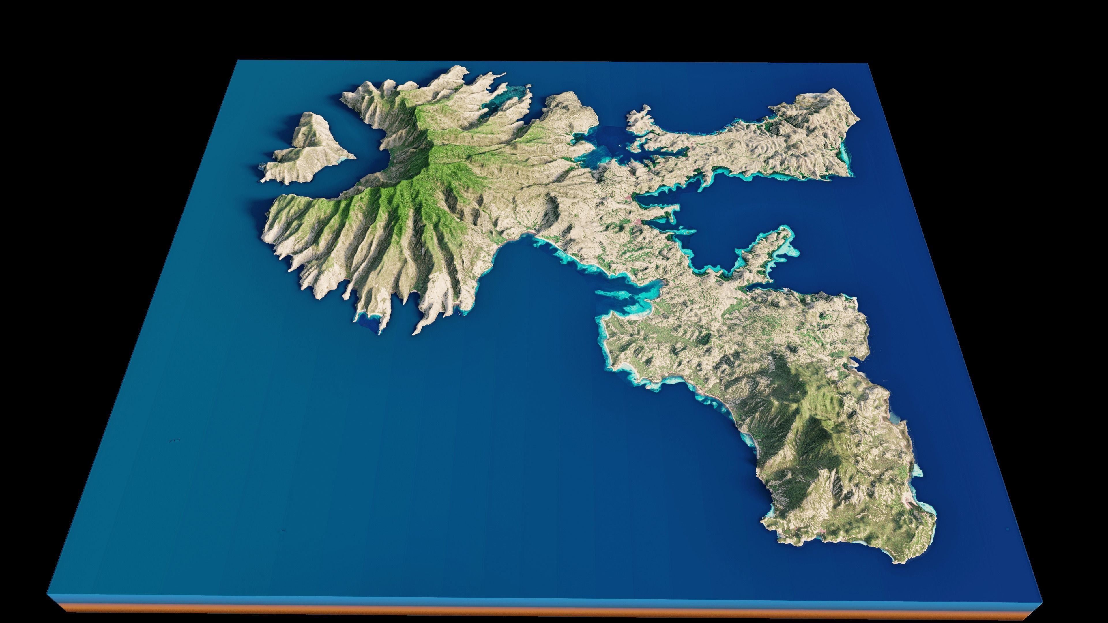 Rinca Island full 3d terrain 3D model_3