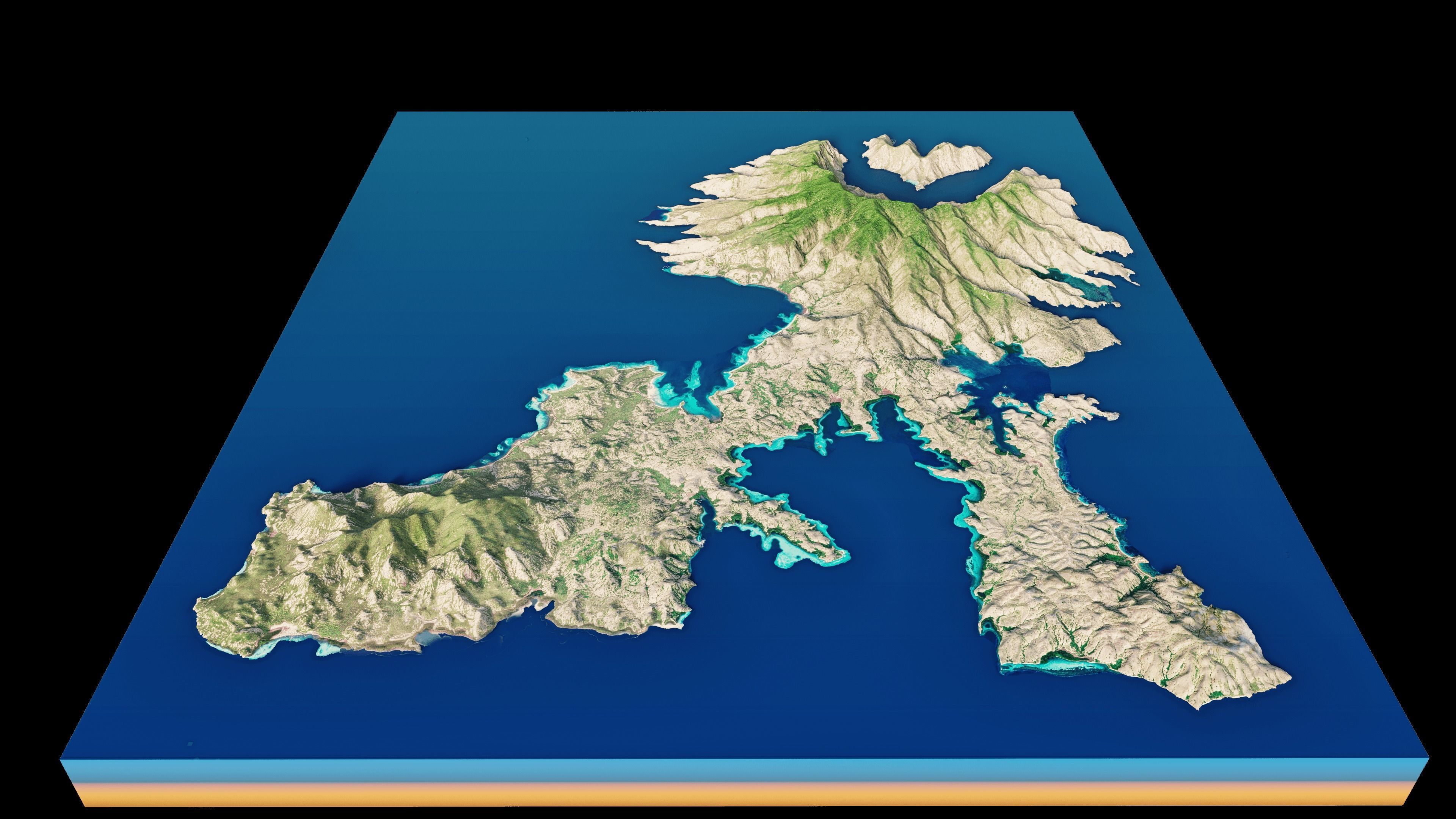 Rinca Island full 3d terrain 3D model_7