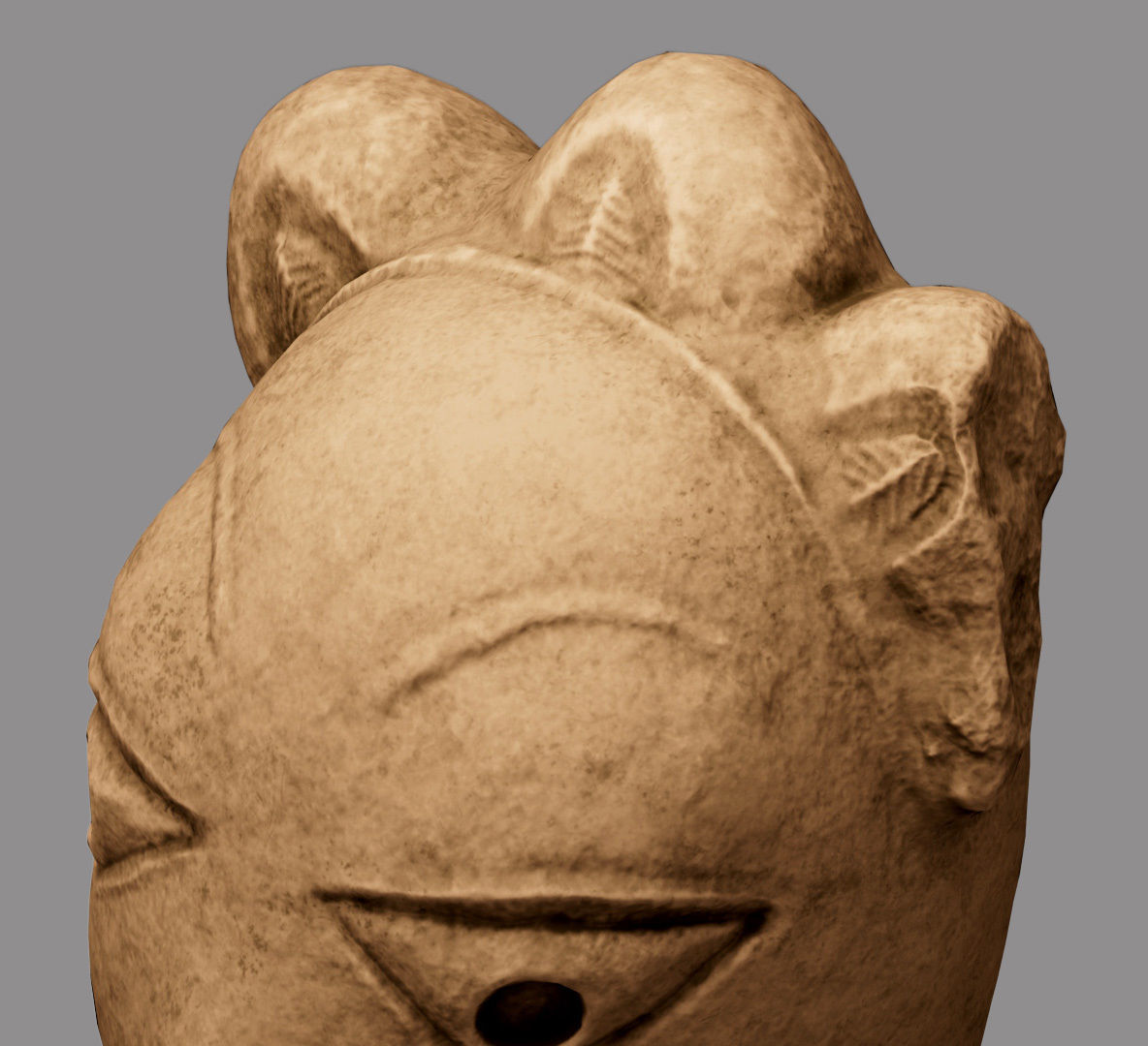 African Nok Head  Low-poly 3D model_4