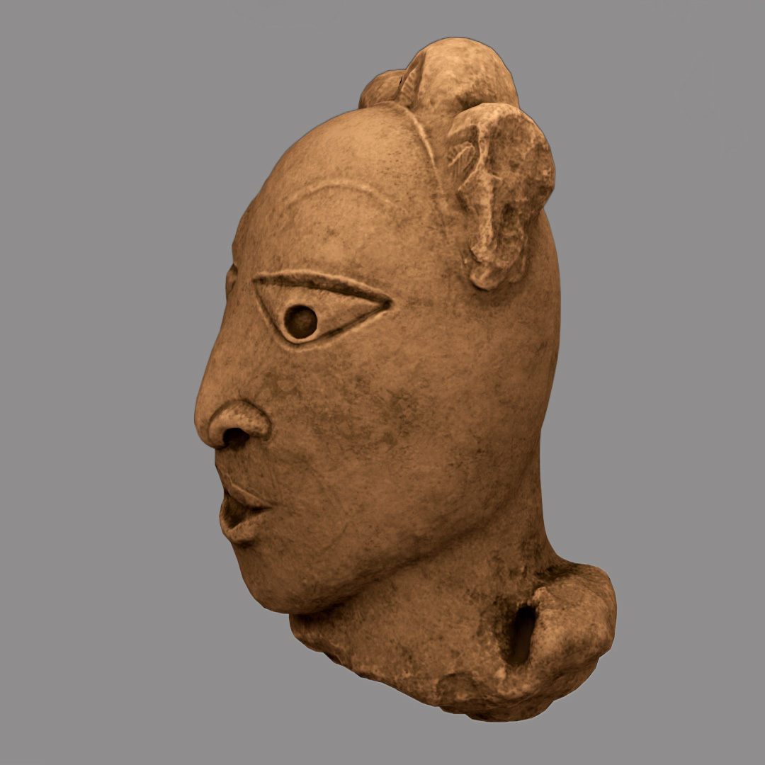 African Nok Head  Low-poly 3D model_2