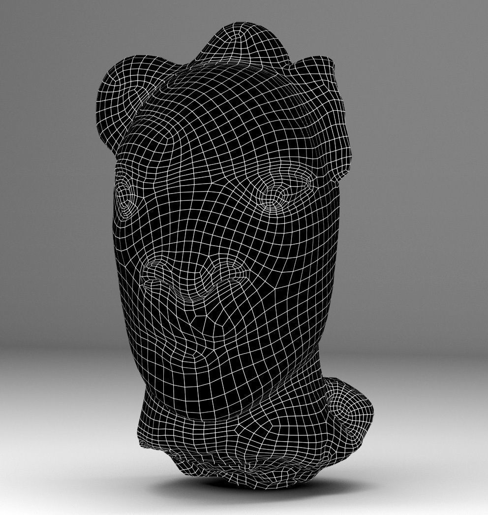 African Nok Head  Low-poly 3D model_7