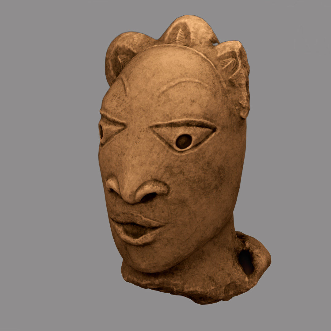 African Nok Head  Low-poly 3D model_1