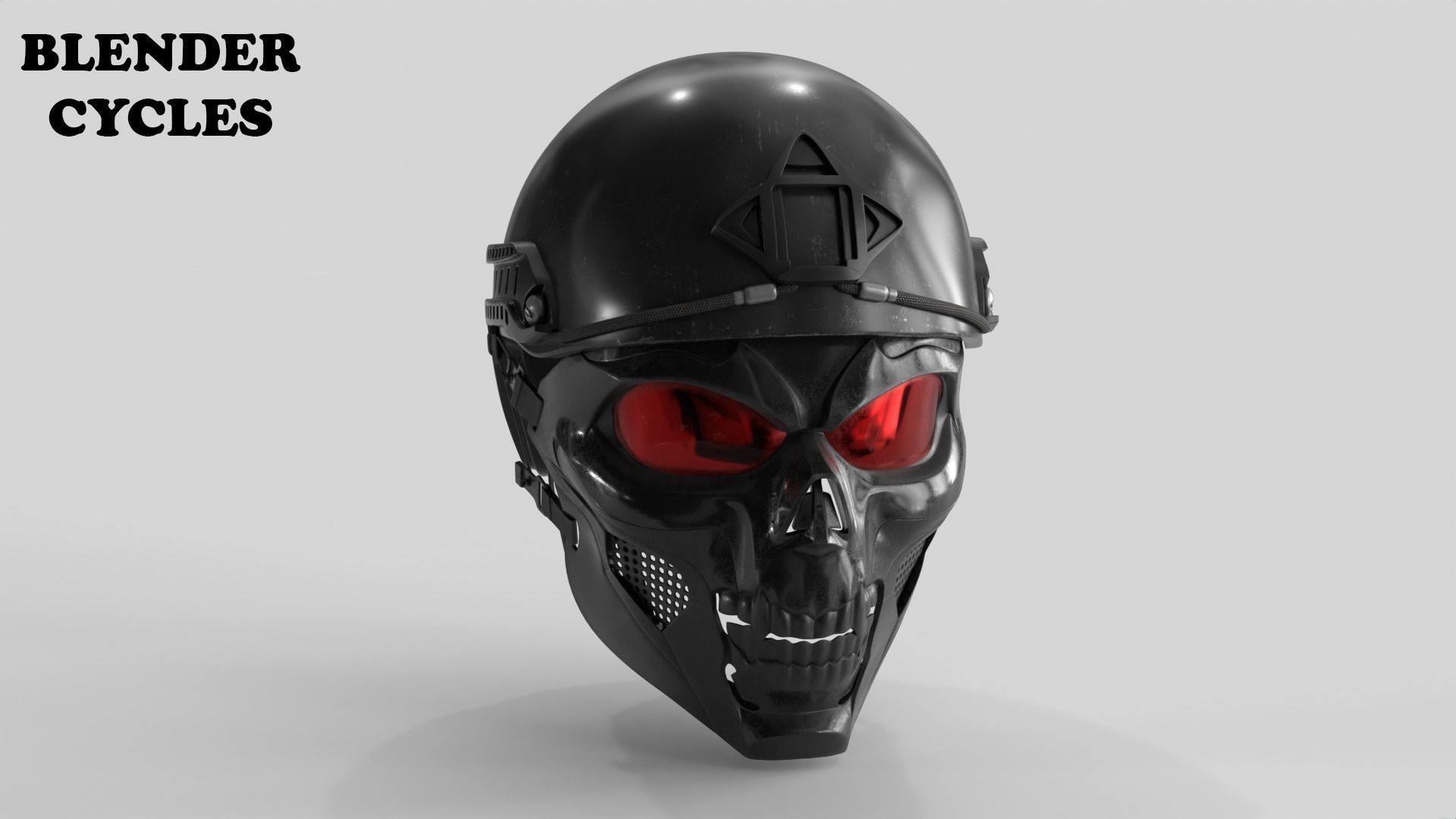 Skull Mask with Hemlet Low-poly 3D model_21