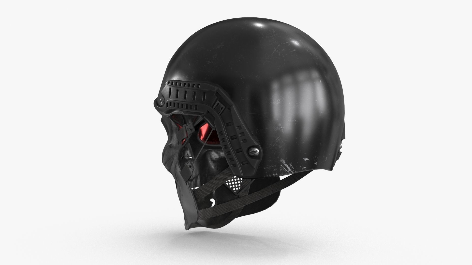 Skull Mask with Hemlet Low-poly 3D model_11