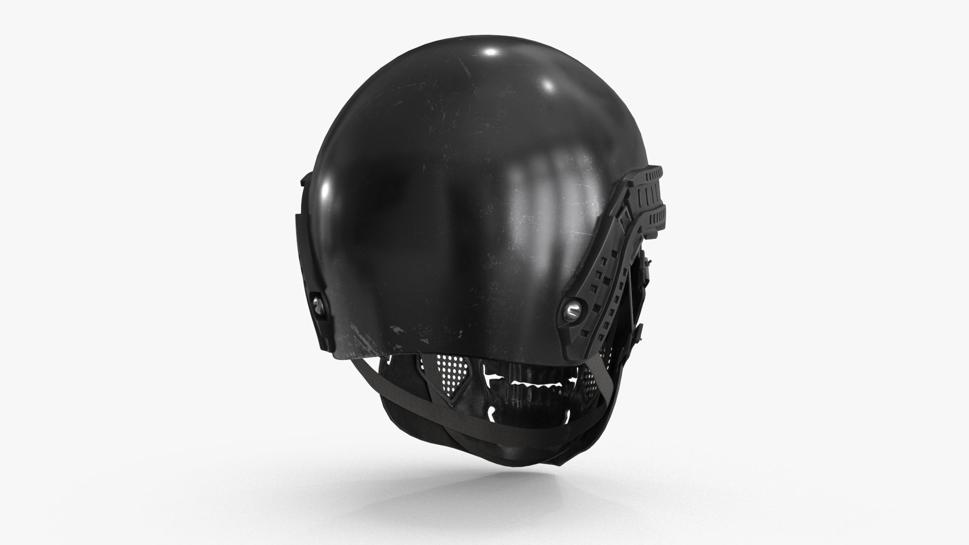 Skull Mask with Hemlet Low-poly 3D model_9