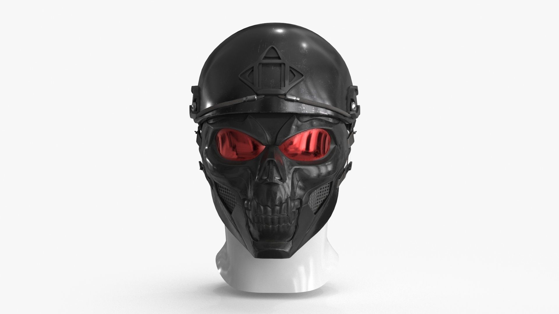 Skull Mask with Hemlet Low-poly 3D model_3