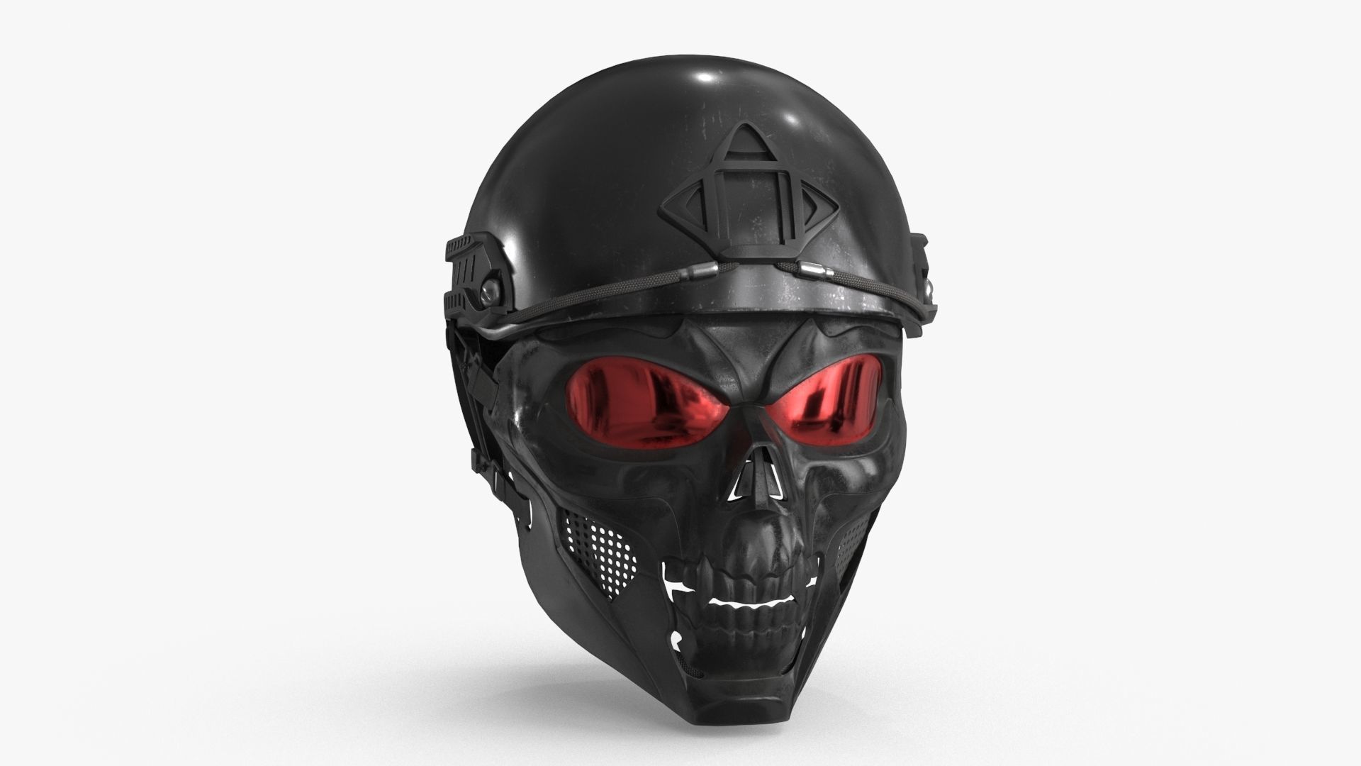 Skull Mask with Hemlet Low-poly 3D model_4