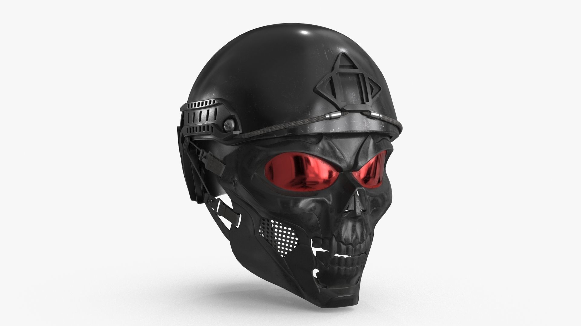Skull Mask with Hemlet Low-poly 3D model_5