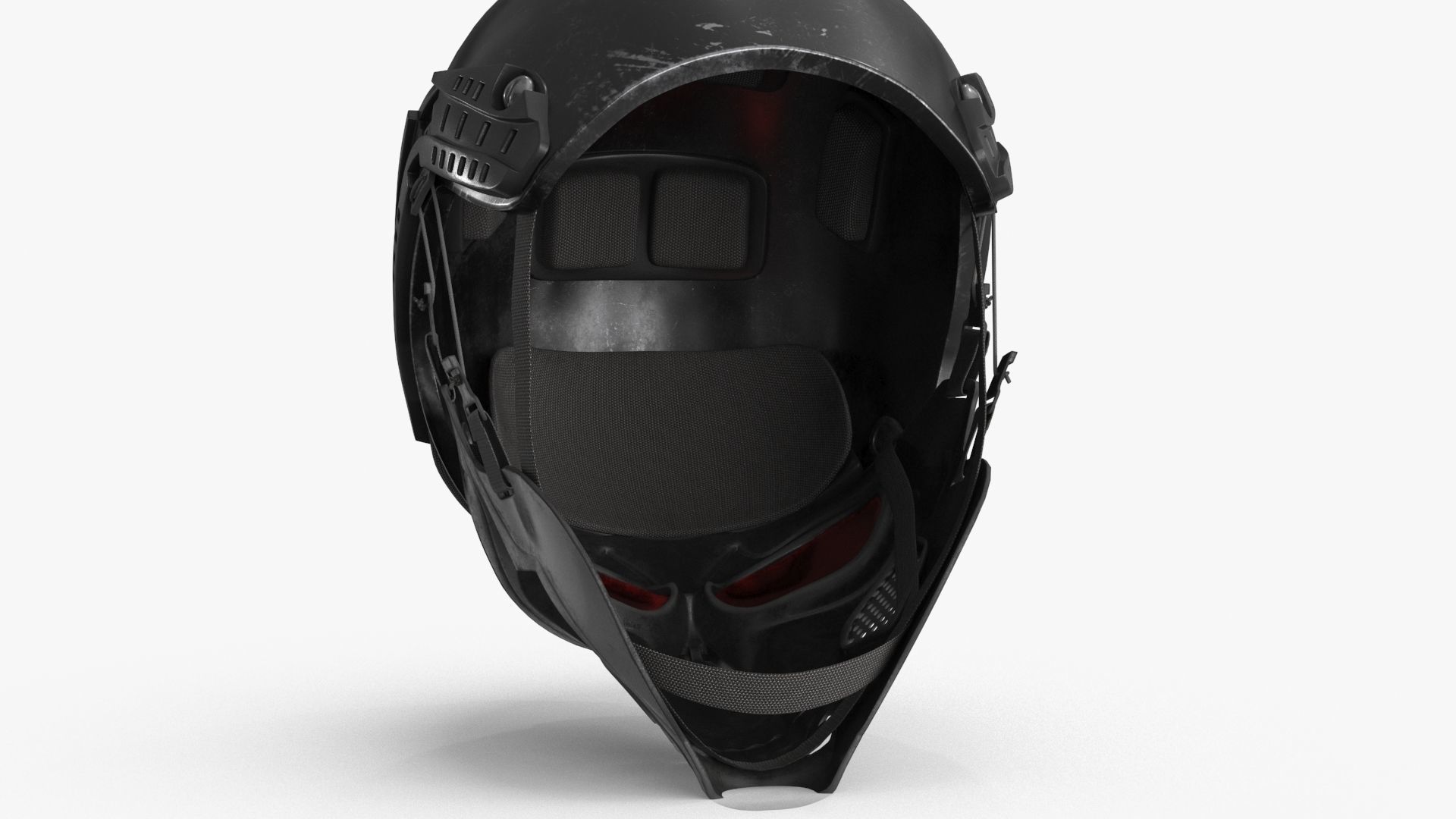 Skull Mask with Hemlet Low-poly 3D model_18