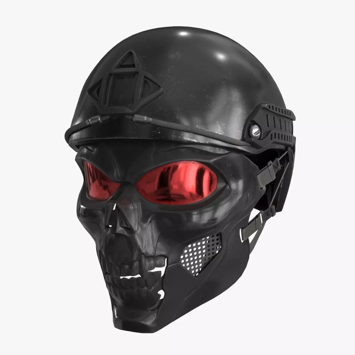Skull Mask with Hemlet Low-poly 3D model_0