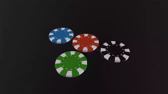 Casino chips 3D model  Low-poly 3D model