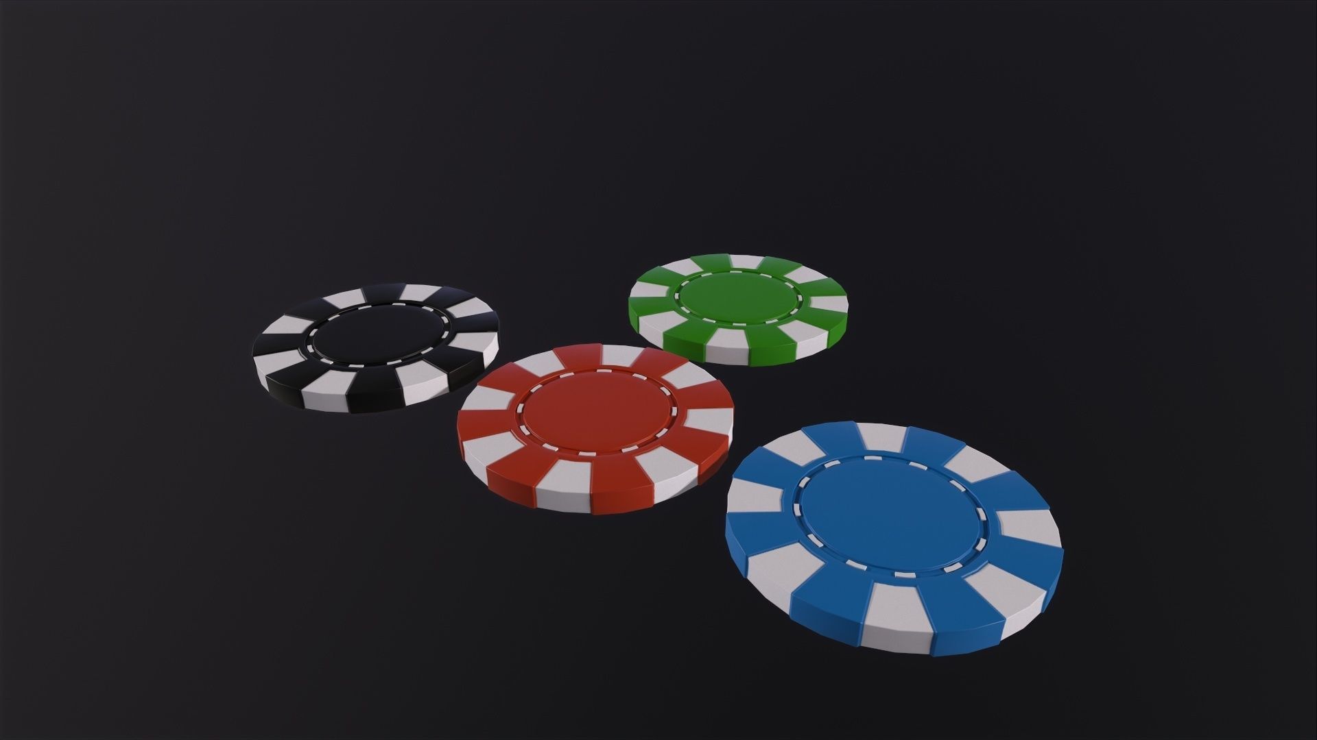 Casino chips 3D model Low-poly 3D model_3