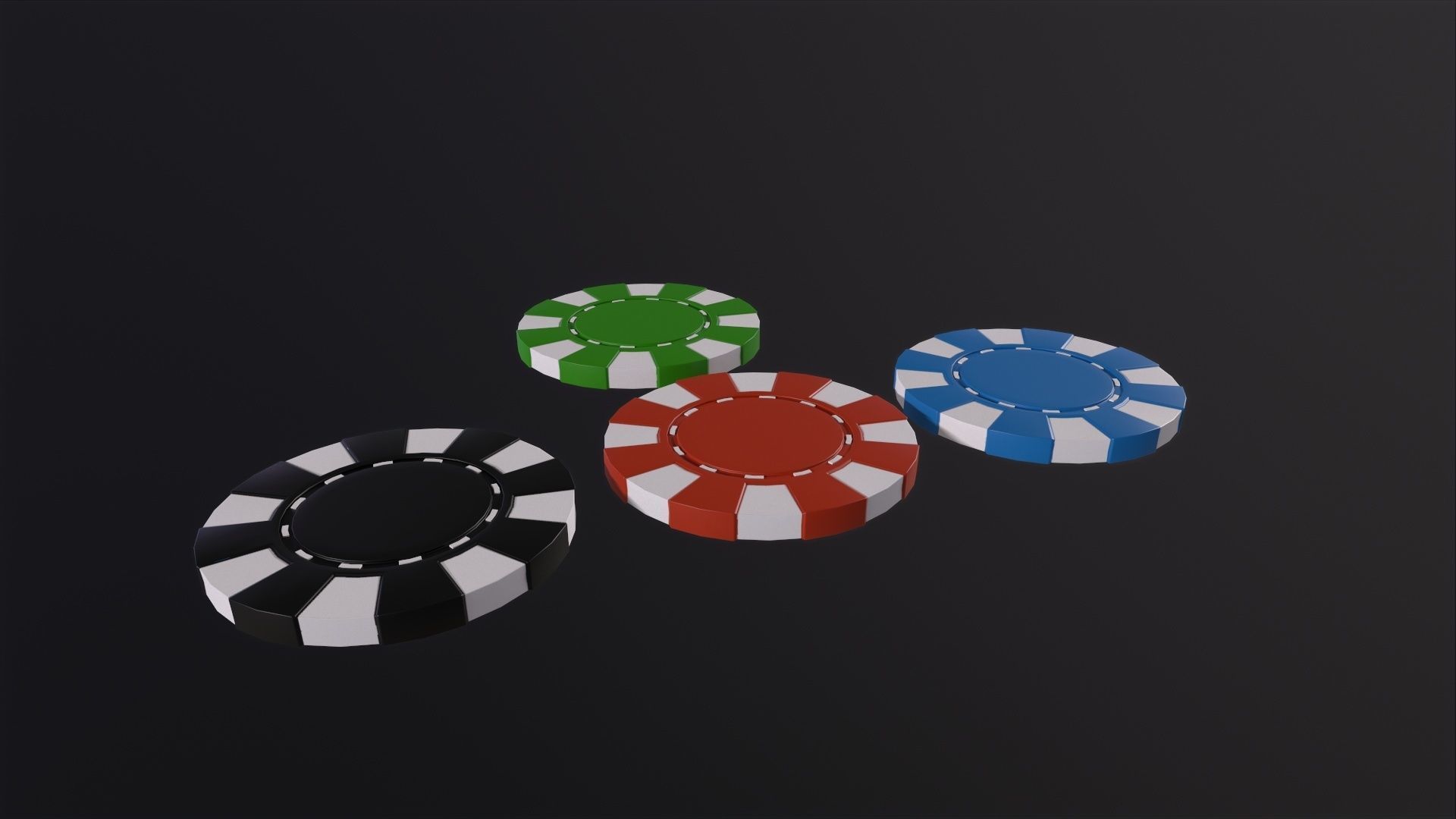 Casino chips 3D model Low-poly 3D model_4