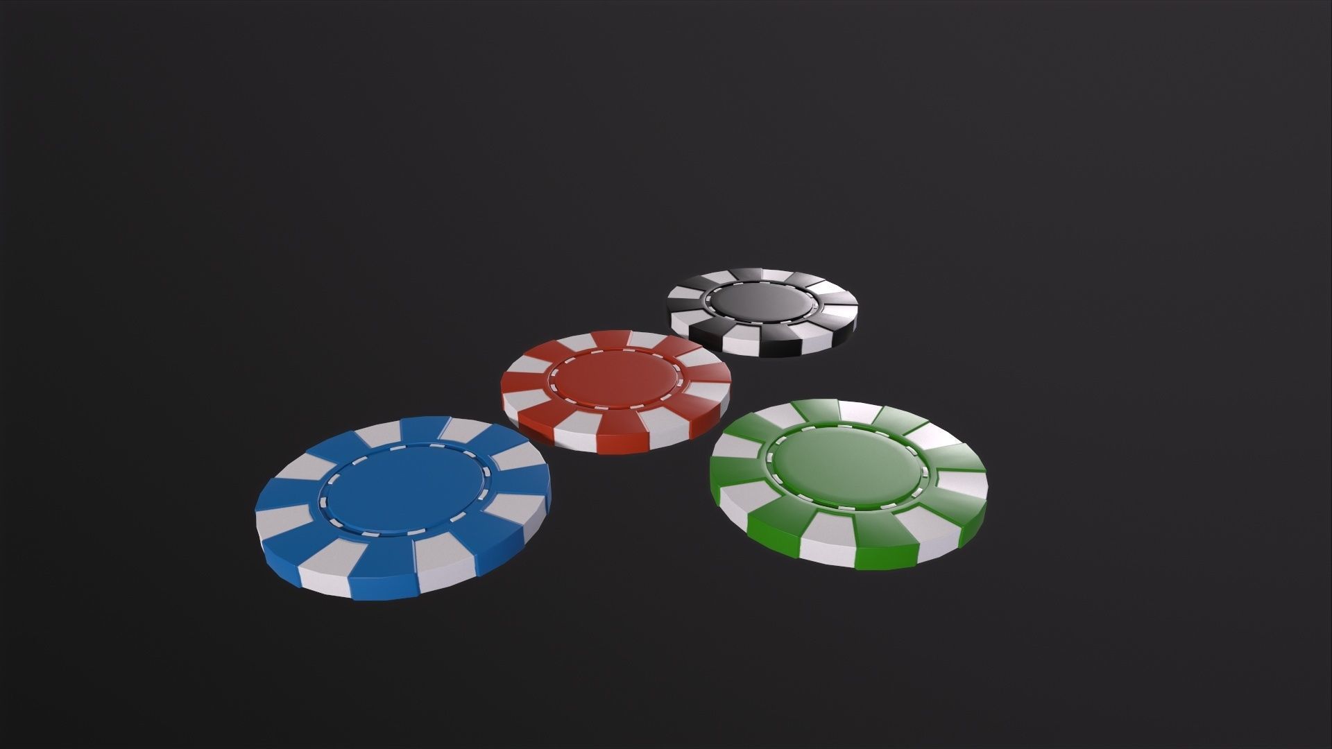 Casino chips 3D model Low-poly 3D model_2