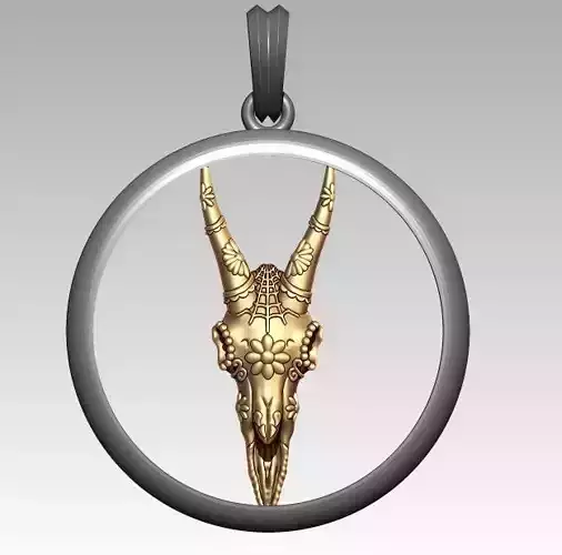Skeleton Zodiac Capricorn Pendant 3D print model