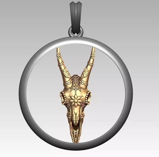 Skeleton Zodiac Capricorn Pendant 3D print model_0