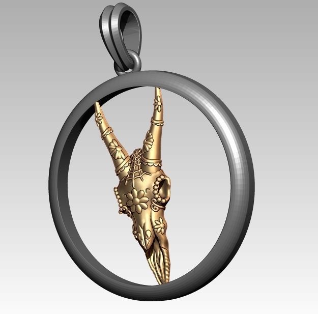 Skeleton Zodiac Capricorn Pendant 3D print model_2
