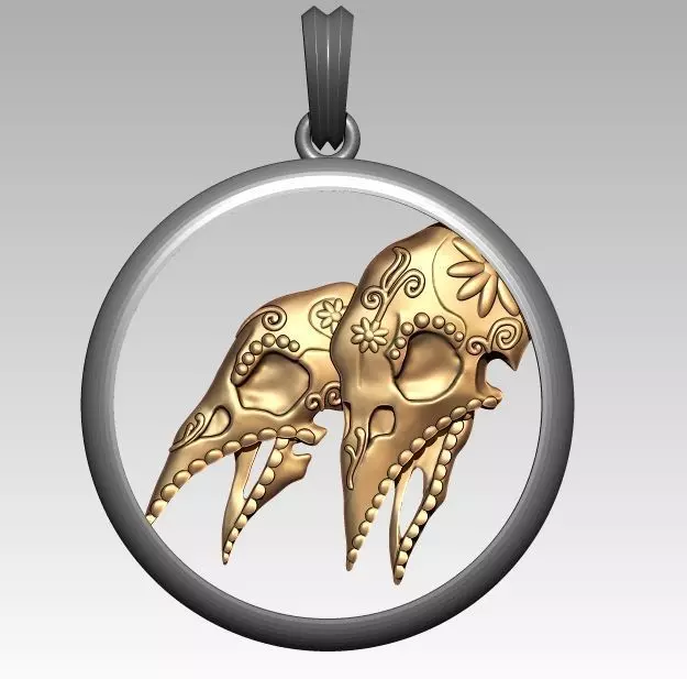 Skeleton Zodiac Gemini Pendant 3D print model_0