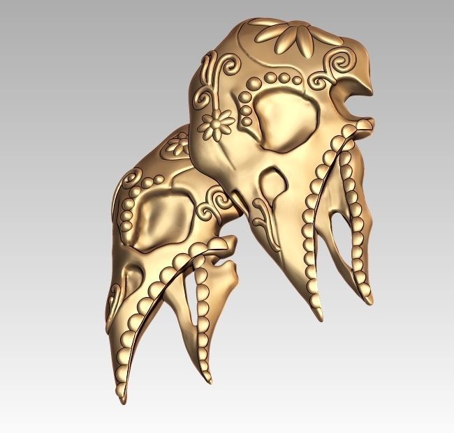 Skeleton Zodiac Gemini Pendant 3D print model_3