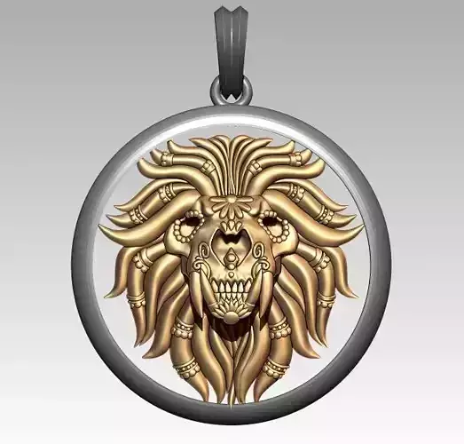 Skeleton Zodiac Leo Pendant 3D print model Skeleton Zodiac Leo Pendant 3D print model