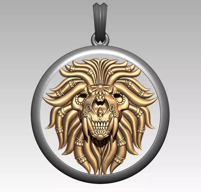 Skeleton Zodiac Leo Pendant 3D print model_0