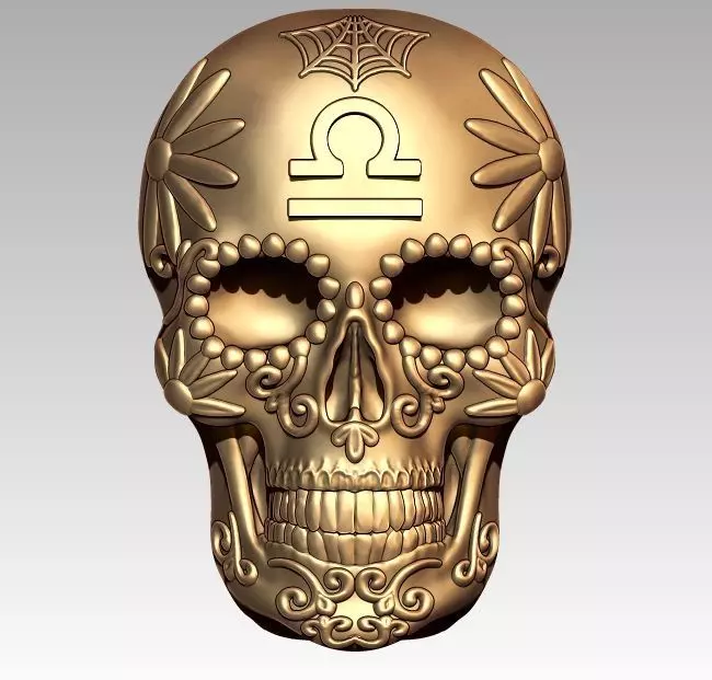 Skeleton Zodiac Libra Pendant 3D print model_0