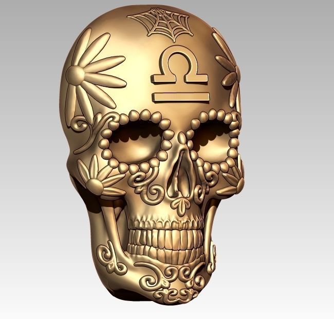 Skeleton Zodiac Libra Pendant 3D print model_1