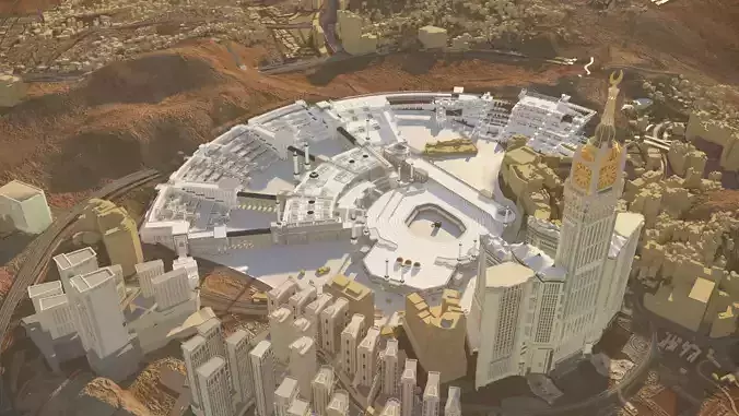 Mecca   royal tower mosque 3D model
