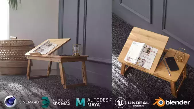 Bamboo axle sitting table