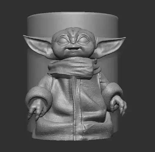 Baby Yoda tumbler for desk accessories
