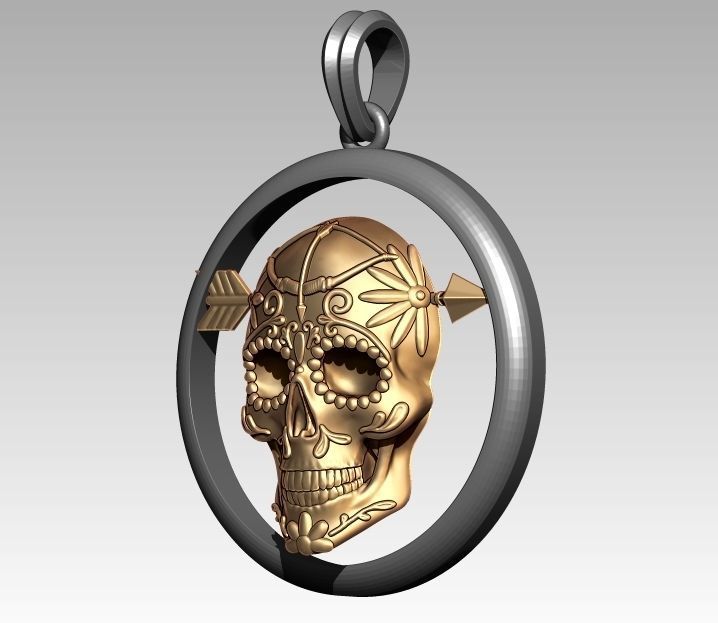 Skeleton Zodiac Sagittarius Pendant 3D print model_1