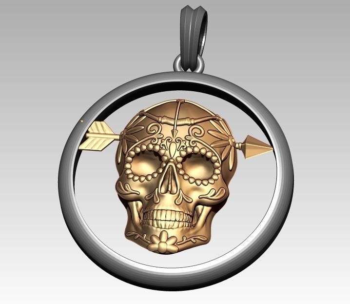 Skeleton Zodiac Sagittarius Pendant 3D print model_3