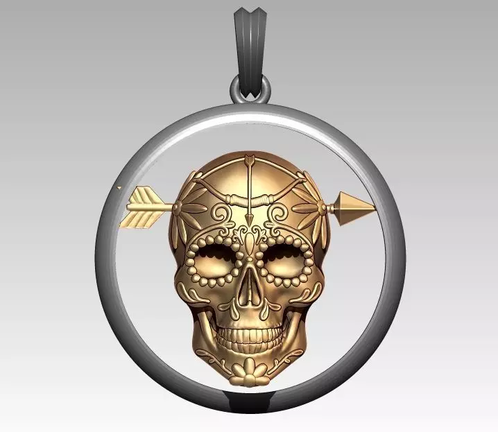 Skeleton Zodiac Sagittarius Pendant 3D print model_0