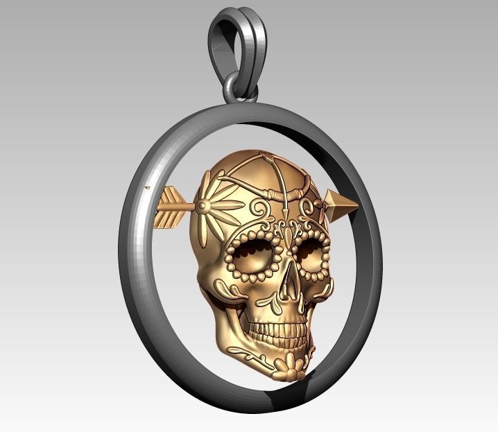 Skeleton Zodiac Sagittarius Pendant 3D print model_2